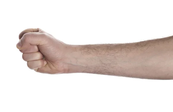 Ударний кулак ізольований на білому тлі — стокове фото