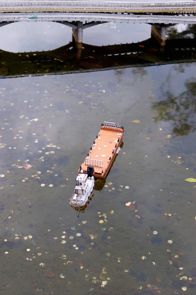 Boat in the river miniature — Stock Photo, Image