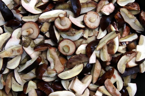 Cut up mushrooms — Stock Photo, Image