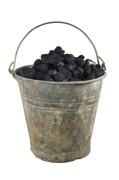 Stare wiaderko z węgla — Zdjęcie stockowe