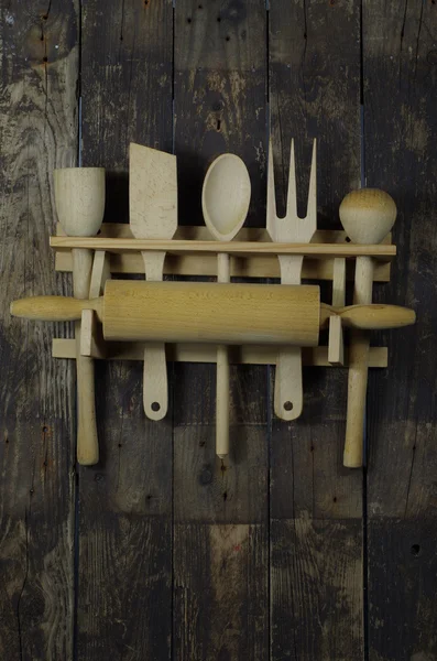 Wooden kitchen accessories — Stock Photo, Image
