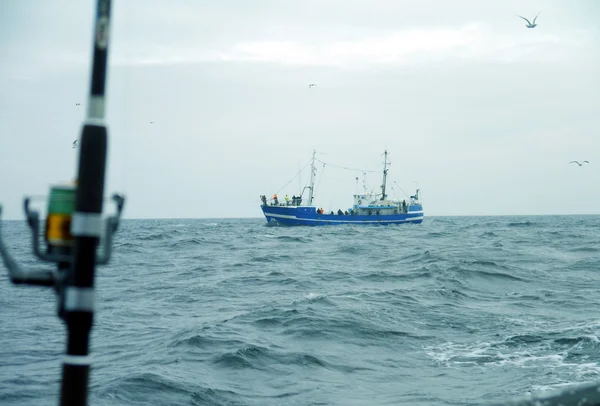 Canna da pesca con rotella — Foto Stock