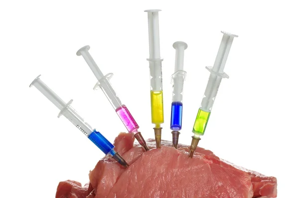 Injecção em carne fresca — Fotografia de Stock