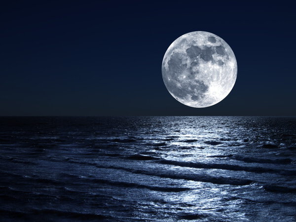 moon over sea