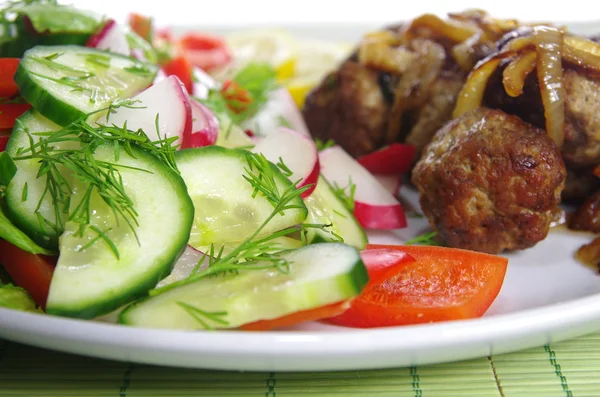 Steaks with vegetable — Stock Photo, Image