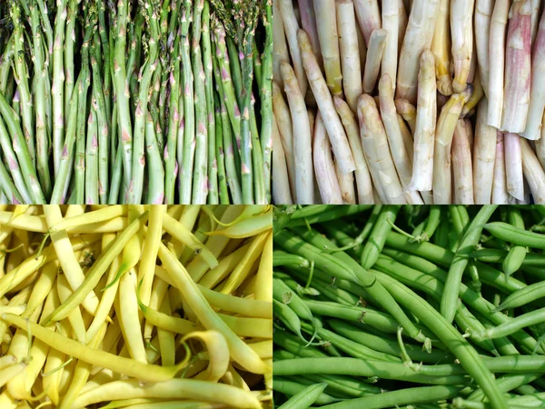 Zelenina fazole a chřest — Stock fotografie