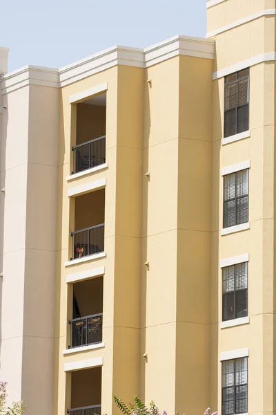 Yellow Condos with Wrought Iron Balconies — Zdjęcie stockowe