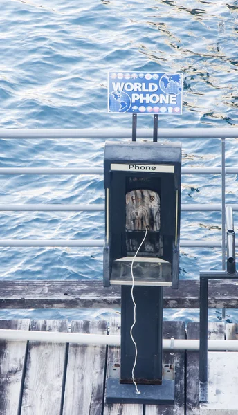 Deniz iskelesi kayıp telefon — Stok fotoğraf