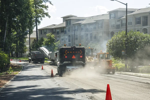 Shady Road Getting New Pavement — Stock Photo, Image