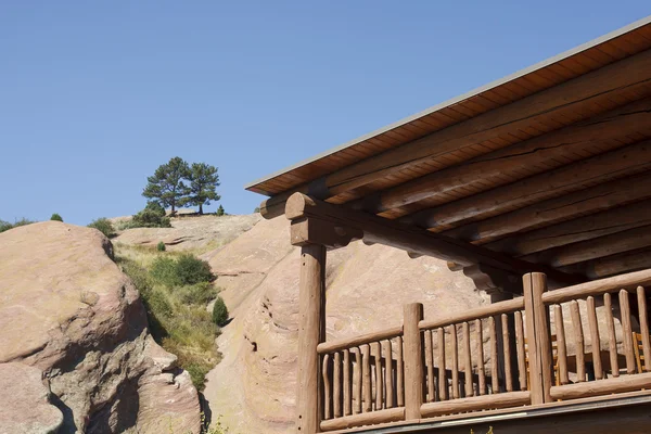 Legno Legname Balcone da Red Stone Mountain — Foto Stock