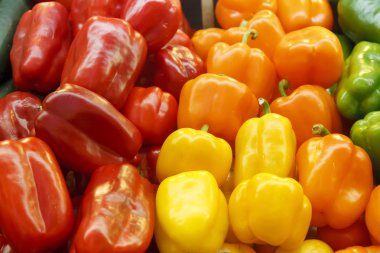 renkli biber bir çiftçi pazarda