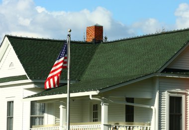 Yeşil Zona evi tarafından Amerikan bayrağı