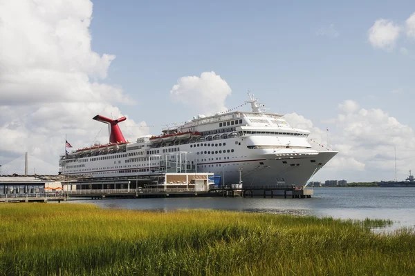 Luxe Leuke Schip Aangemeerd in de buurt van Wetlands — Stockfoto