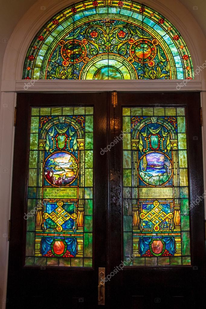 stained glass doors