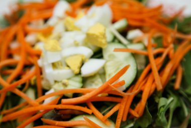 haşlanmış yumurta ve havuç salatası üzerine