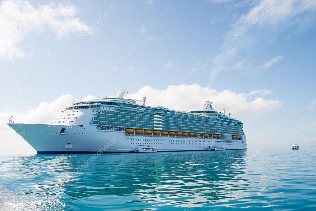 Luxury Cruise Ship On Green Sea