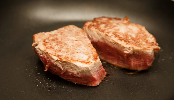 Two Fillets Sauteing in Pan — Stock Photo, Image