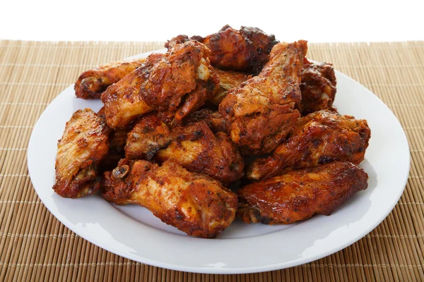 Chicken Wings on Bamboo Mat — Stock Photo, Image