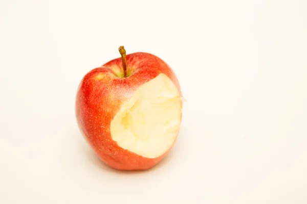 Red Apple with Bite Missing — Stock Photo, Image