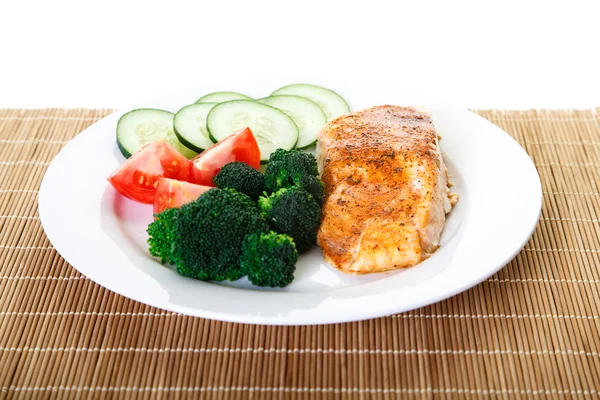 Baked Salmon with Vegetables — Stock Photo, Image