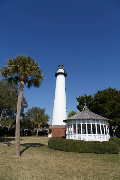 Lighthouse Gazebo and Palm Tree Vertical — Stock Photo, Image