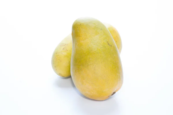 Two Honey Mangoes on White — Stock Photo, Image