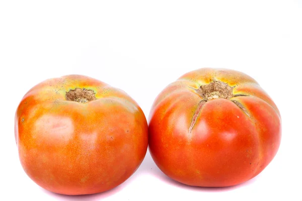 Два спелых домашних помидора — стоковое фото
