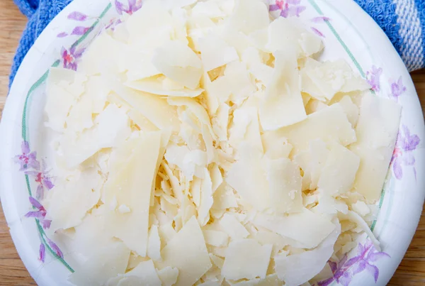 Shaved Parmesan Cheese in Bowl — Stock Photo, Image