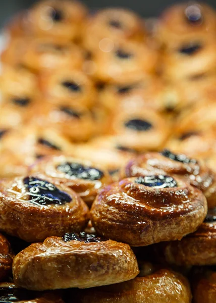 Prune Danish in Bakery Case — Stock Photo, Image