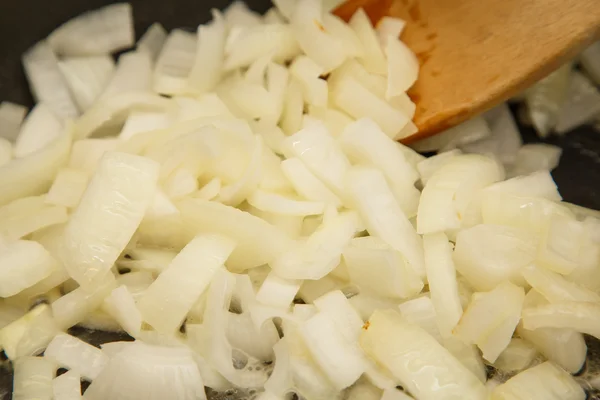 Cooking Chopped Onions — Stock Photo, Image