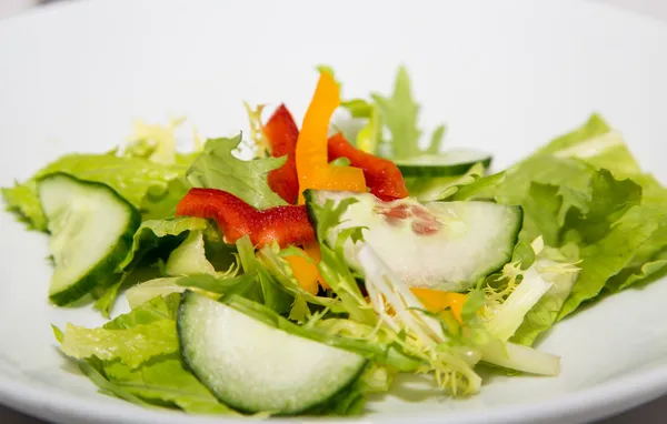 Čerstvý salát s paprikou a okurky — Stock fotografie
