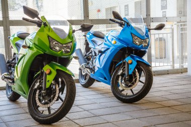 Green and Blue Sport Cycles clipart