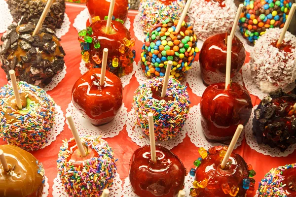 Colorful Candied Apples — Stock Photo, Image