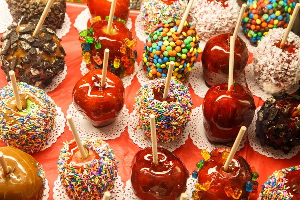 Colorful Candied Apples — Stock Photo, Image