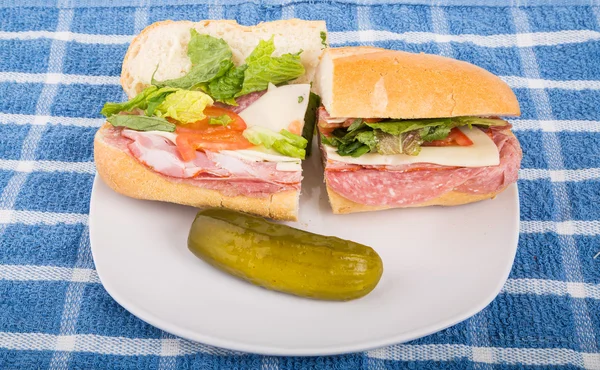 Sub sanduíche italiano com picareta na placa — Fotografia de Stock