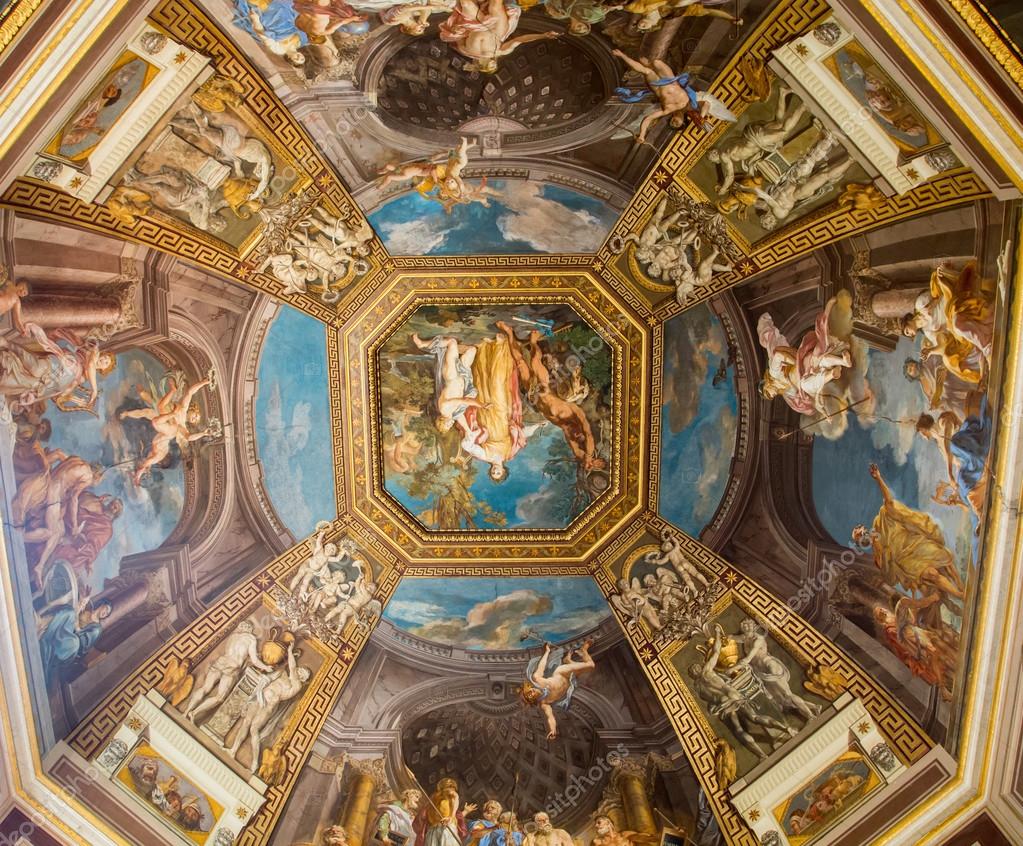 Colorful Scenes On Vatican Ceiling Dome Stock Editorial