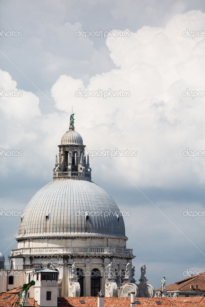 Church Domes Under Venice Clouds