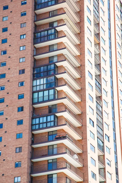 Balconies on Modern Brick High Rise — Stock Photo, Image