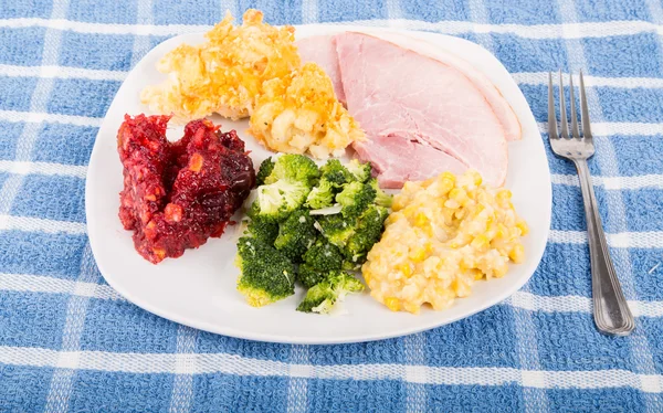 Thanksgiving Ham Dinner — Stock Photo, Image