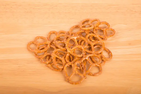 Pretzels on a Wood Table — Stock Photo, Image