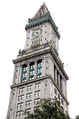 boston Saat Kulesi üzerinde beyaz izole