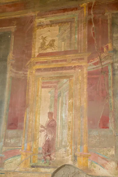 Ancient Wall Painting in Pompeii — Stock Photo, Image