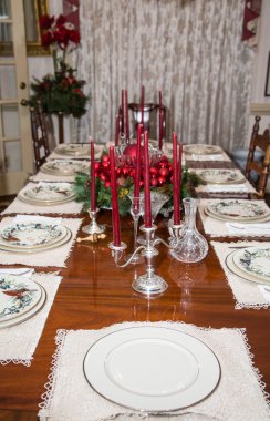 resmi Noel tablo ile candleabra