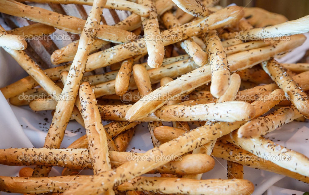 Fresh Breadsticks Covered with Fennel Seed — Stock Photo © dbvirago