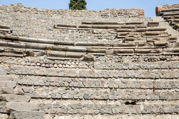 Zeď kámen a Malty v Pompejích — Stock fotografie