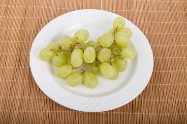 plaka ve bambu beyaz platemat beyaz üzüm