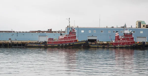 Zwei rote Schlepper im Hafen — Stockfoto