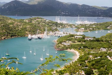 Many Yachts and Sailboats in Antigua Harbor clipart