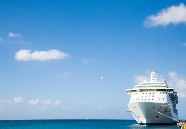 Luxury Cruise Ship in Corner of Frame — Stock Image Luxury Cruise Ship in Corner of Frame Royalty Free Stock Photos