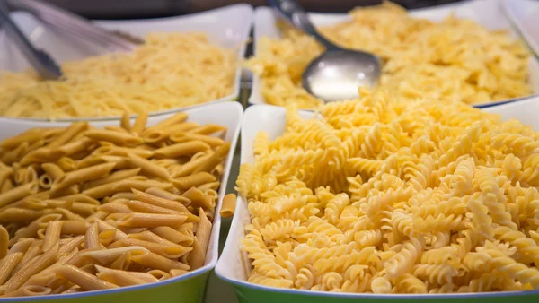 Four Kinds of Pasta on Buffet — Stock Photo, Image